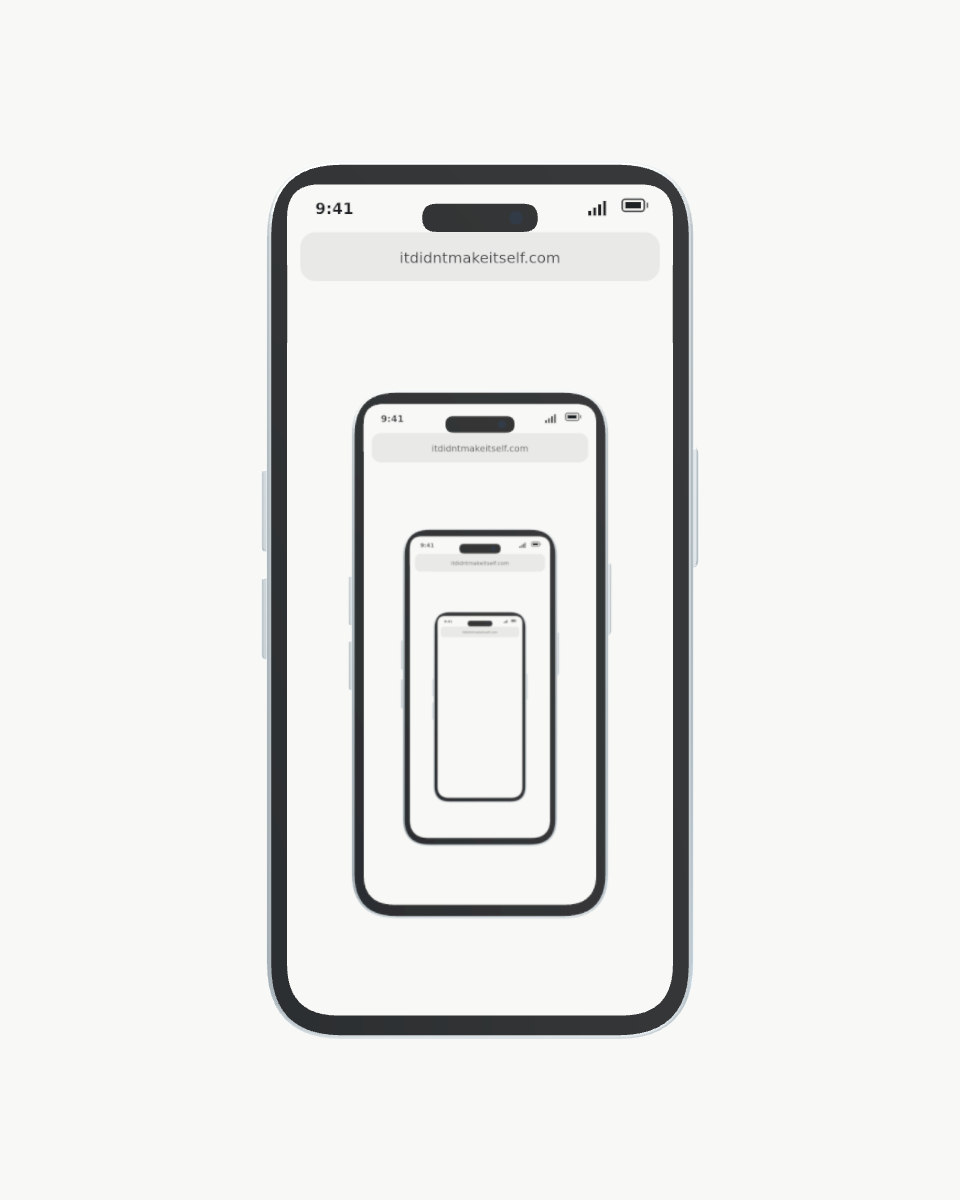 A phone displaying this same phone scene recursively.